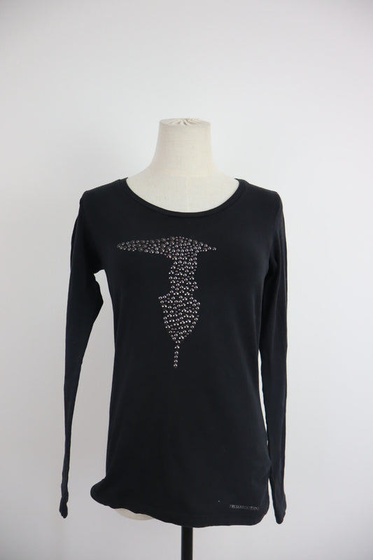 TRUSSARDI JEANS MAGLIA DONNA M WOMAN CASUAL VINTAGE T-SHIRT COTONE