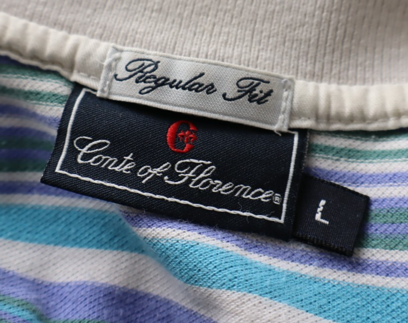 CONTE OF FLORENCE MAGLIA POLO UOMO TG. L MAN COTONE SHIRT CASUAL VINTAGE COTONE