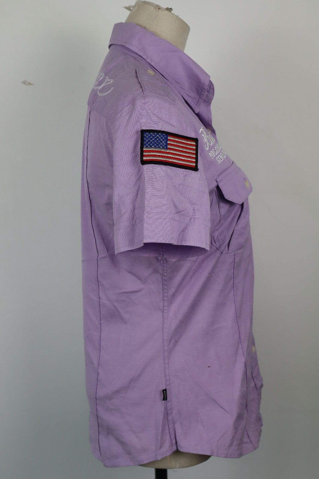 BLAUER CAMICIA DONNA TG. L WOMAN SHIRT CASUAL VINTAGE COTONE PURPLE COTTON