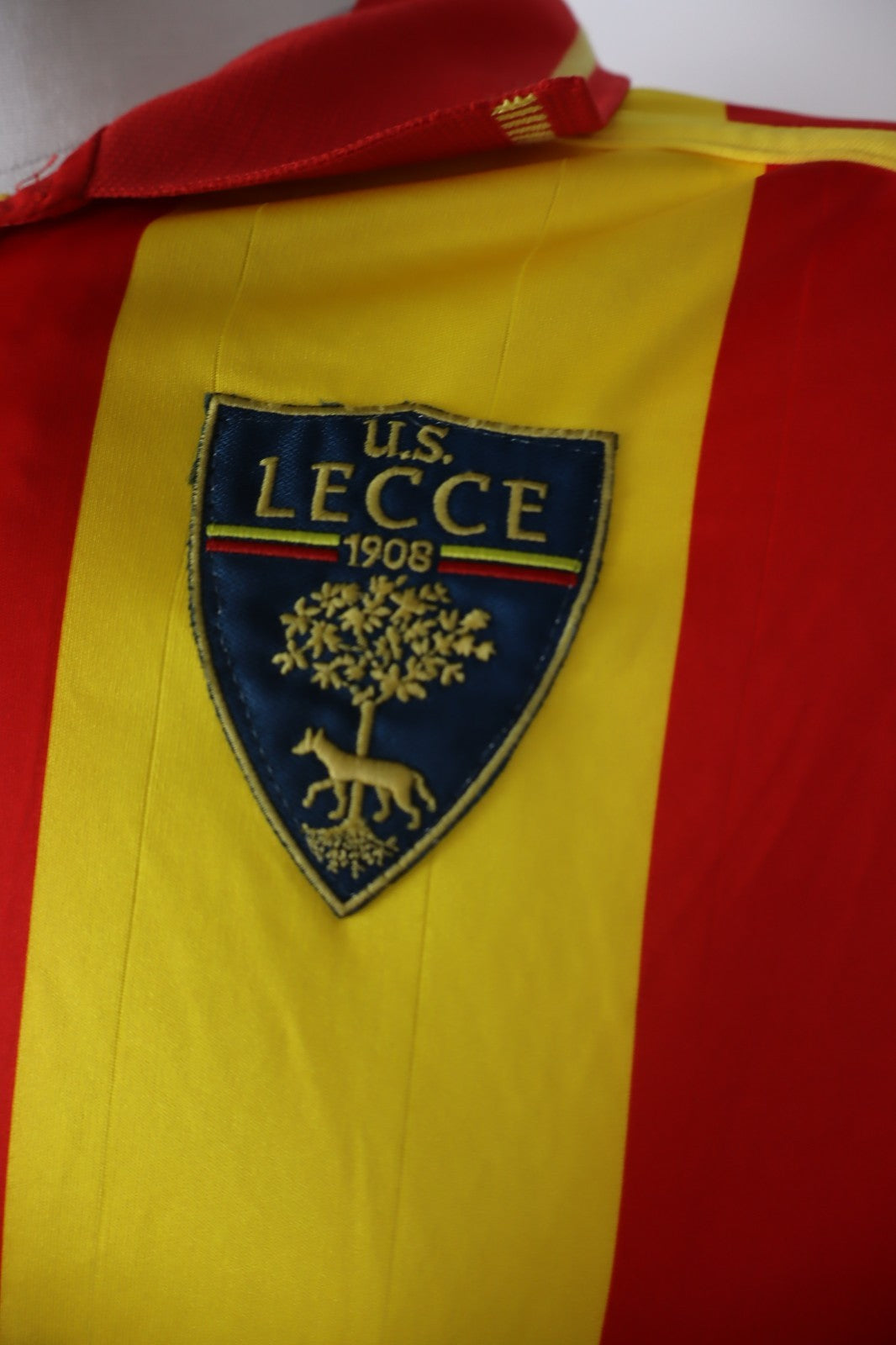 ASICS LECCE nr. 7 MAGLIA CALCIO UOMO Tg XL SOCCER JERSEY SPORT VINTAGE 09/10