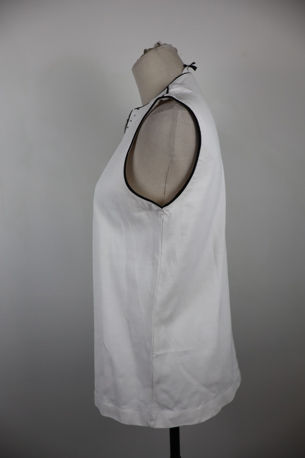 FERRE MAGLIA SMANICATA ZIP DONNA TG. M WOMAN CASUAL VINTAGE T-SHIRT TOP COTONE