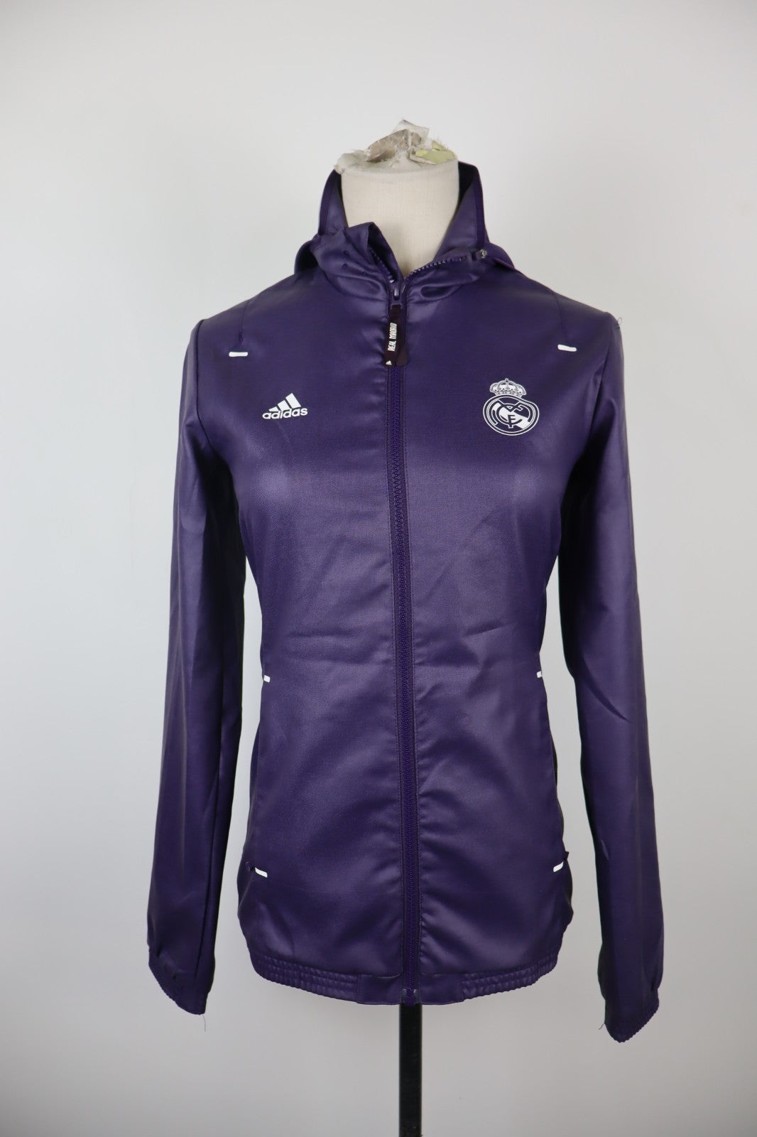 ADIDAS FELPA CALCIO REAL MADRID CAPPUCCIO DONNA XS WOMEN CASUAL VINTAGE JACKET
