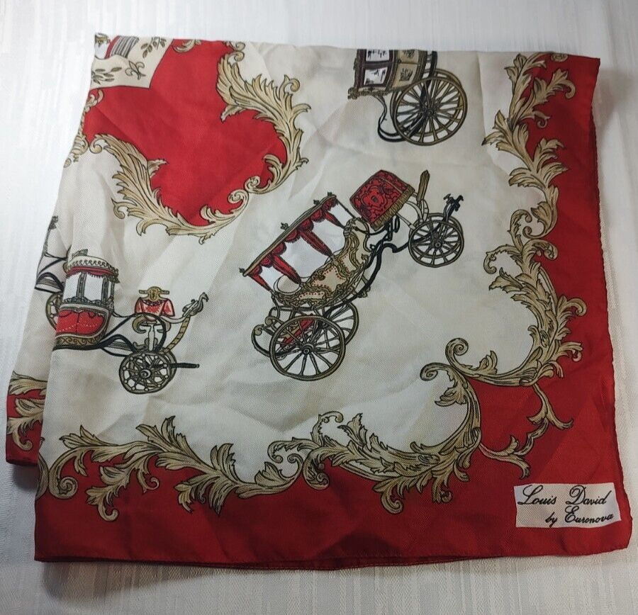 LOUIS DAVID EURONOVA FOULARD 100% SILK SETA SCARVES SCARF SQUARE MADE IN ITALY