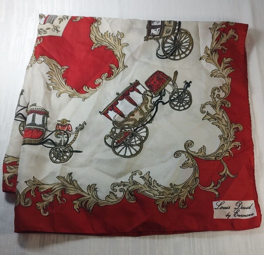 LOUIS DAVID EURONOVA FOULARD 100% SILK SETA SCARVES SCARF SQUARE MADE IN ITALY