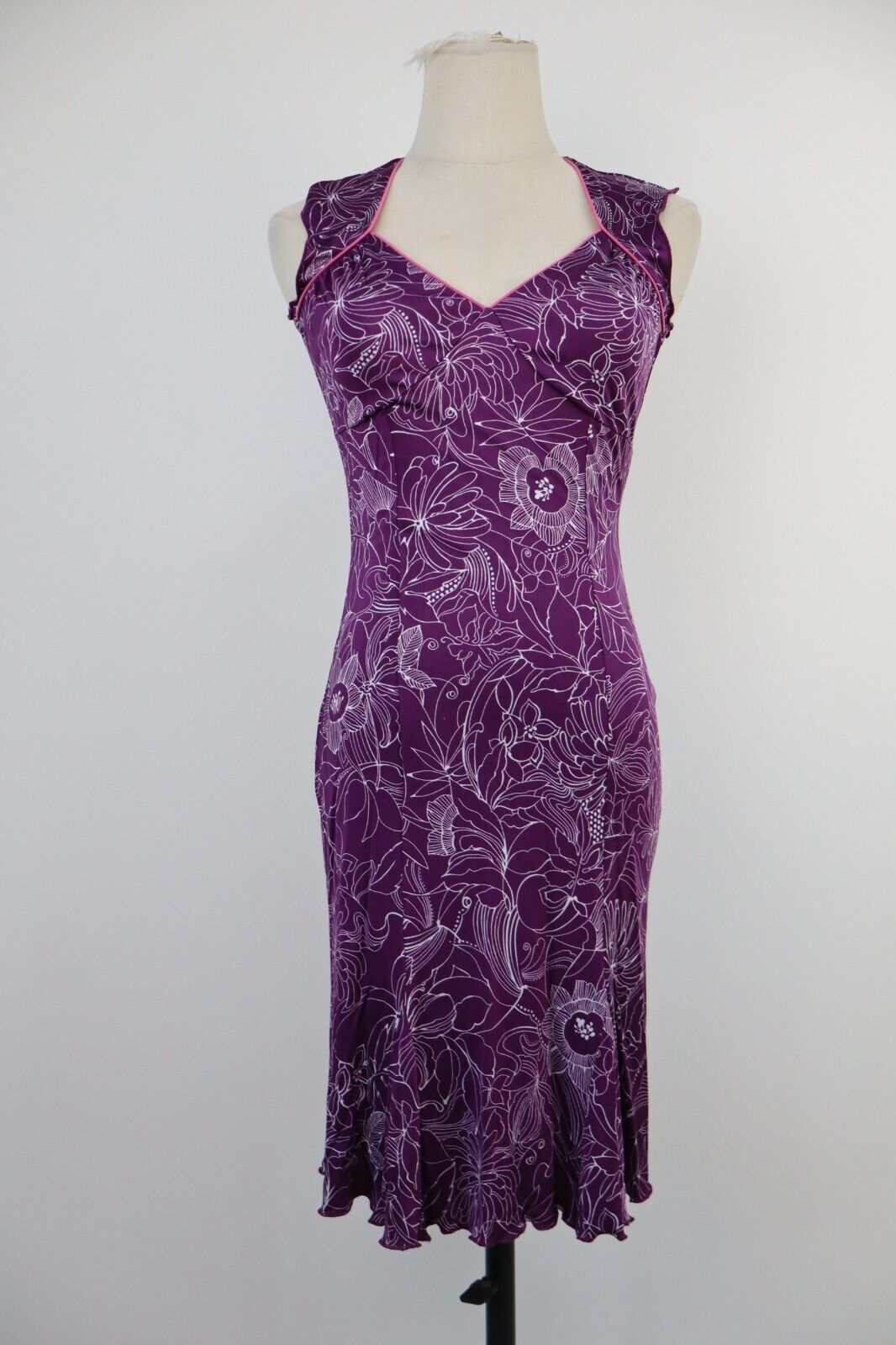 VESTITO DONNA TG S WOMAN RETRO' LUXURY FUNKY GROOVY VINTAGE CHIFFON Y2K 2000'S