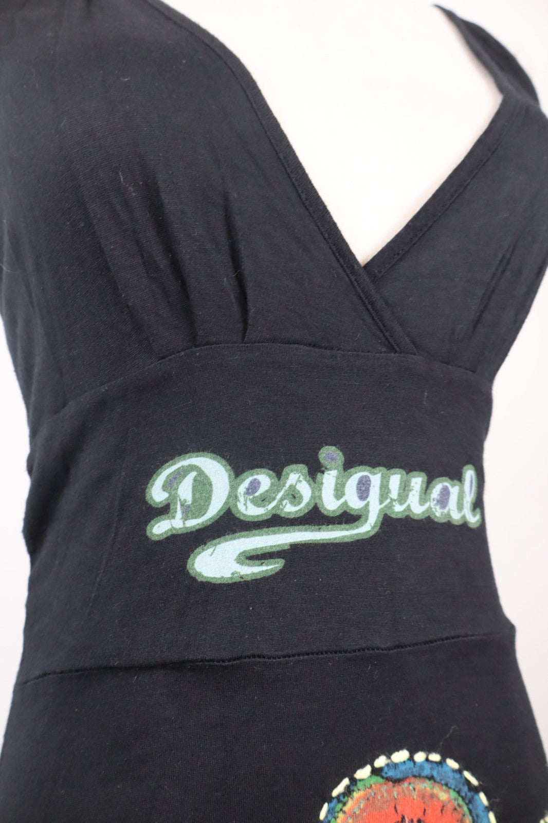 DESIGUAL VESTITO ABITO A BRETELLE DONNA TG L WOMAN CASUAL VINTAGE DRESS FLOREALE