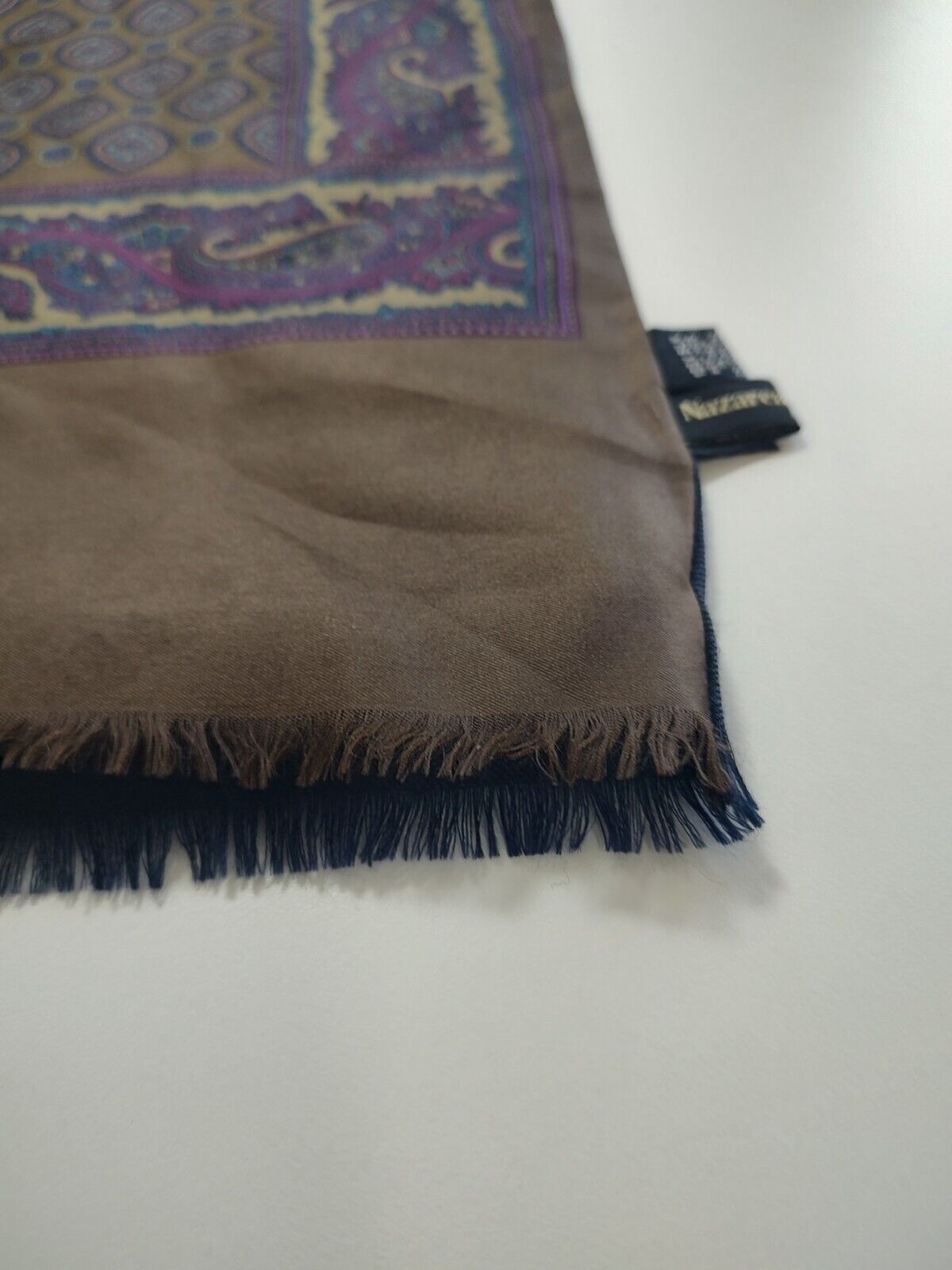 NAZARENO FOULARD WOOL LANA SILK SCARVES SCARF RECTANGLE SETA MADE IN ITALY