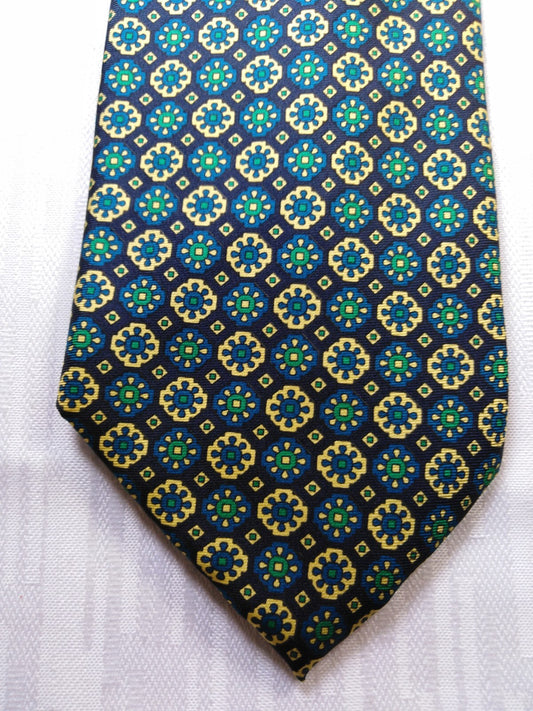 VILLA PIGNATELLI 100% SILK TIE SETA CRAVATTA NECKTIE MADE IN ITALY SELF TIPPED