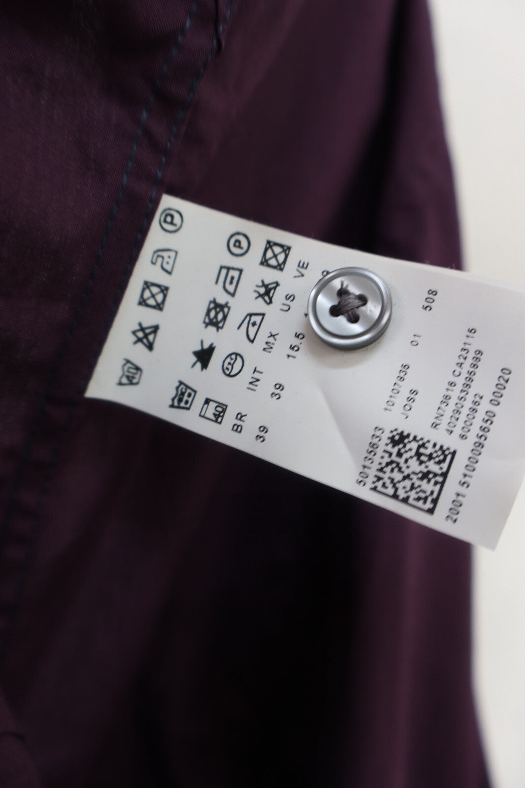 HUGO BOSS CAMICIA UOMO TG. 39/15,5 MAN CASUAL VINTAGE SHIRT COTONE COTTON