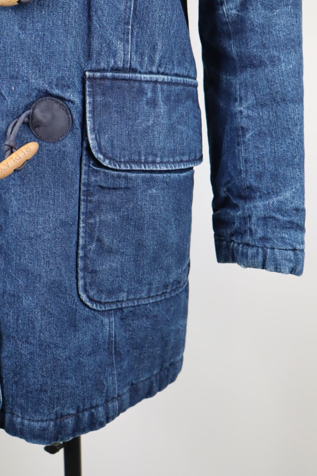 REPLAY MONTGOMERY CAPPOTTO DONNA Tg. M DENIM  WOMAN CASUAL JACKET VINTAGE