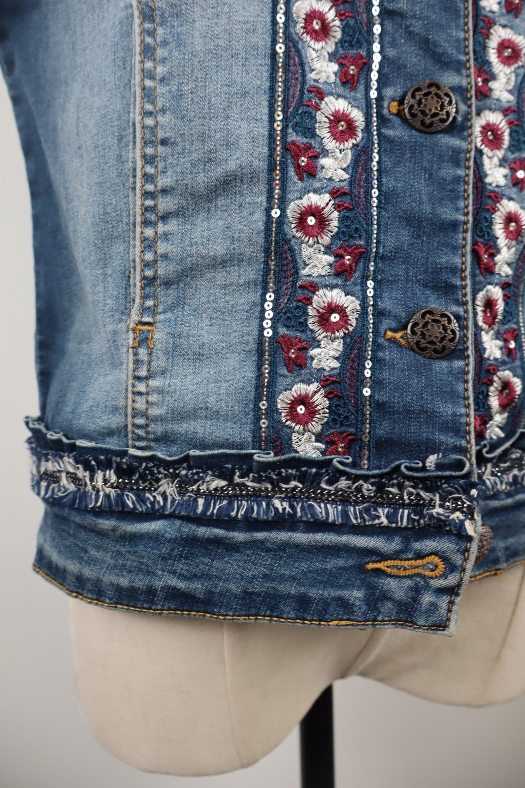 DESIGUAL JEANS GIUBBINO SMANICATO DONNA 38 WOMAN CASUAL JACKET COTONE DENIM