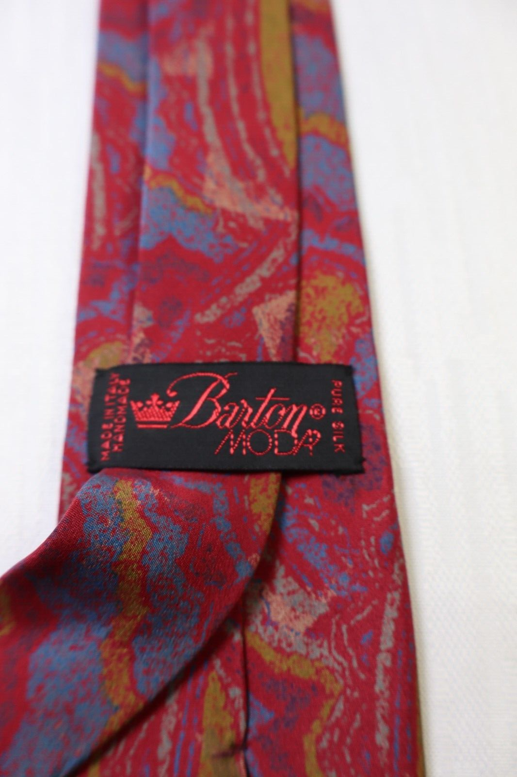 BARTON MODA 100% SILK TIE SETA CRAVATTA NECKTIE MADE IN ITALY VINTAGE