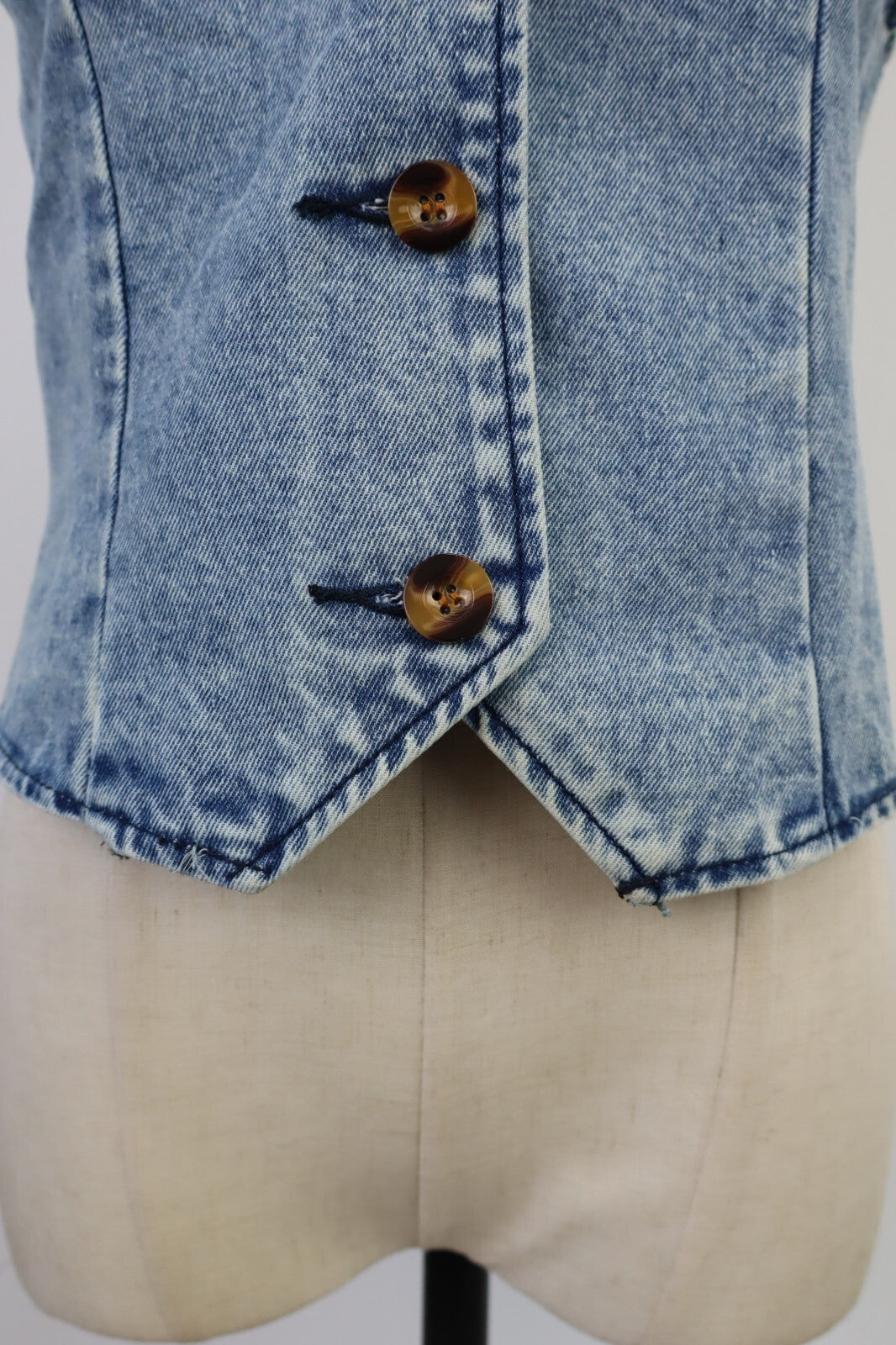 GIUBBINO JEANS GILLET SMANICATO DONNA M JACKET DENIM GRUNGE 90'MUSIC Y2K 2000'S
