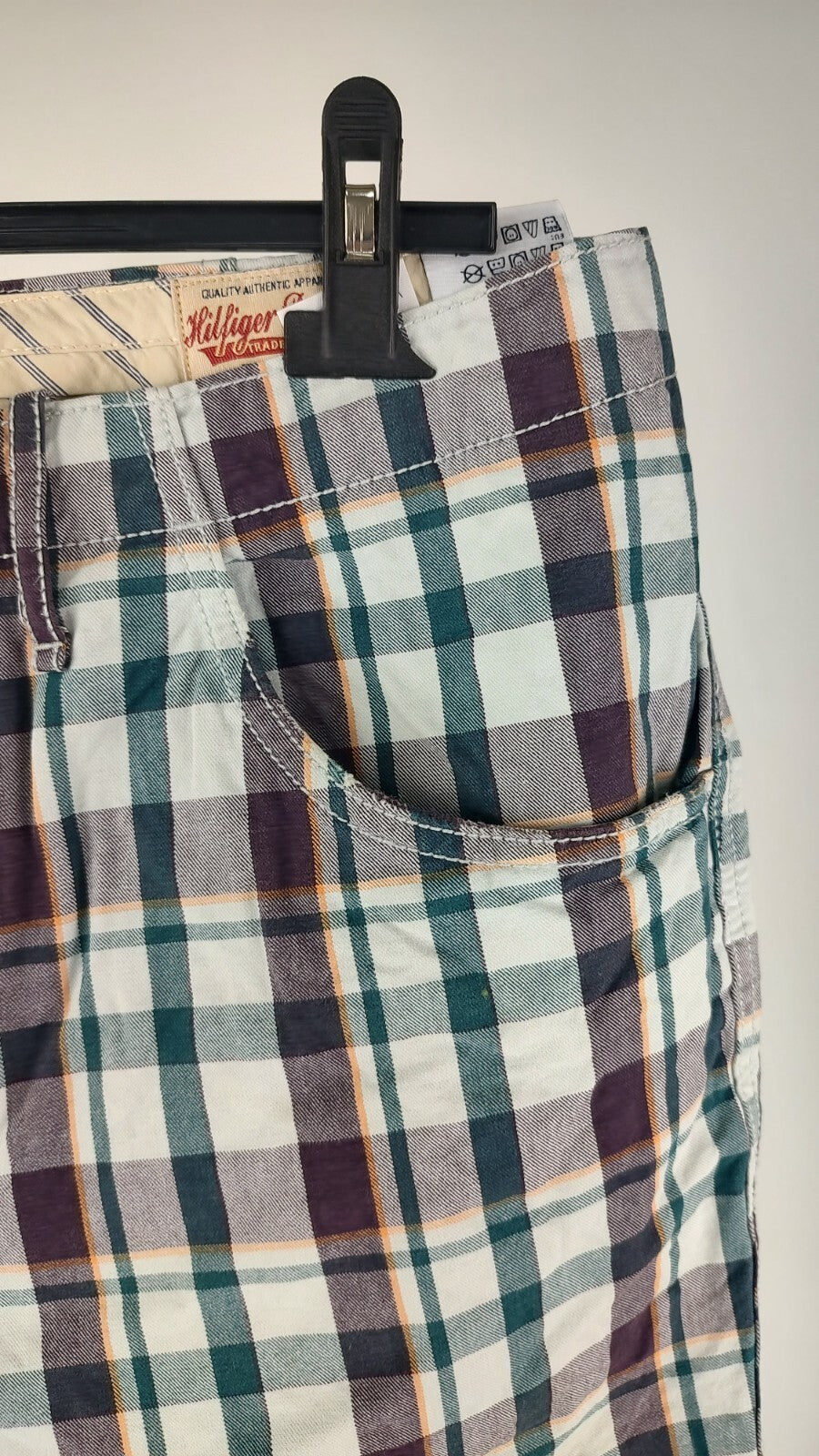 HILFIGER DENIM PANTALONI BERMUDA UOMO COTONE TG. W33 MAN PANTS CASUAL VINTAGE