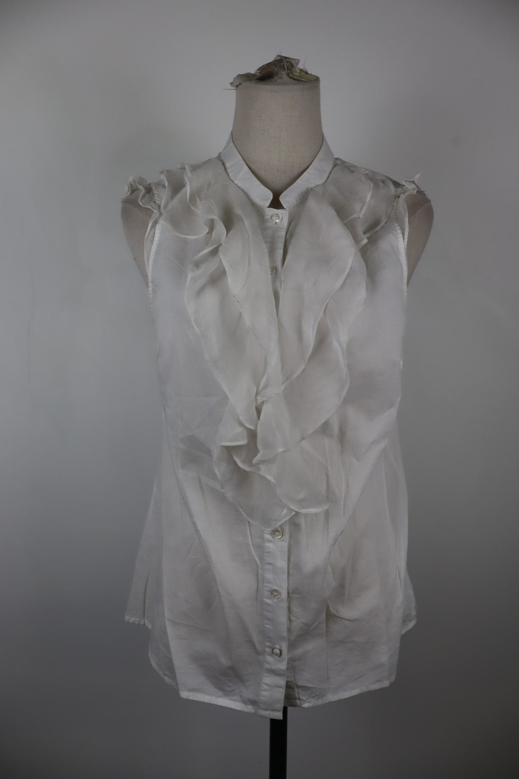 MAX&CO CAMICIA SMANICATA DONNA TG. 44 WOMAN SHIRT CASUAL VINTAGE COTONE VOLANT
