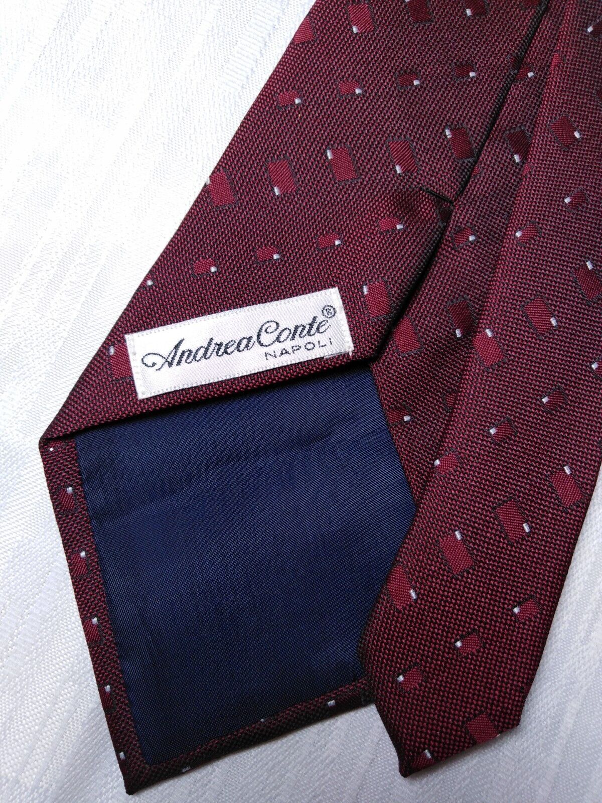 ANDREA CONTE NAPOLI 100% SILK TIE SETA CRAVATTA NECKTIE MADE IN ITALY