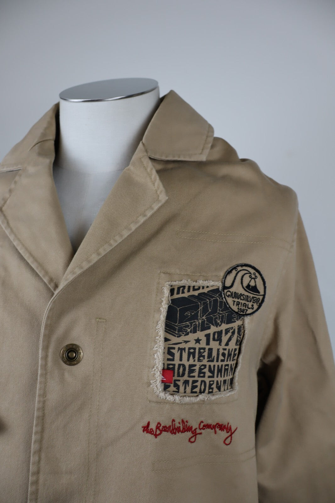 QUIKSILVER GIUBBINO GIACCA COTONE LEGGERO UOMO Tg. S MAN CASUAL JACKET VINTAGE