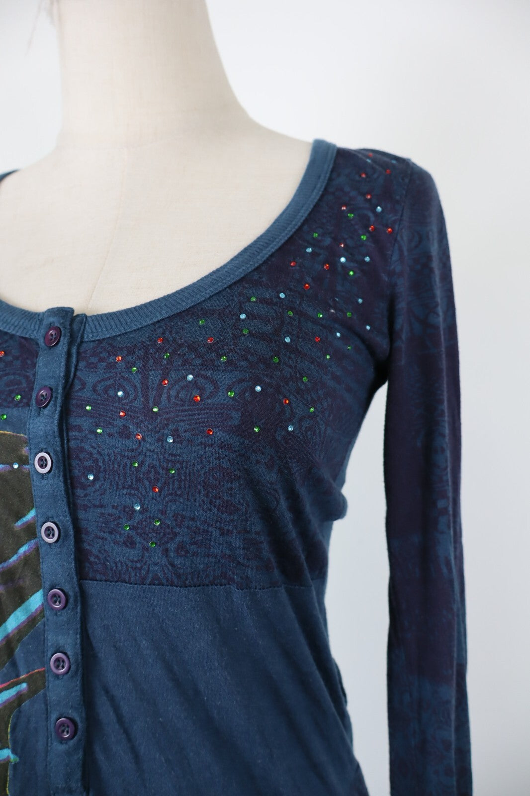 DESIGUAL VESTITO ABITO DONNA TG. XS WOMAN CASUAL VINTAGE DRESS COTONE