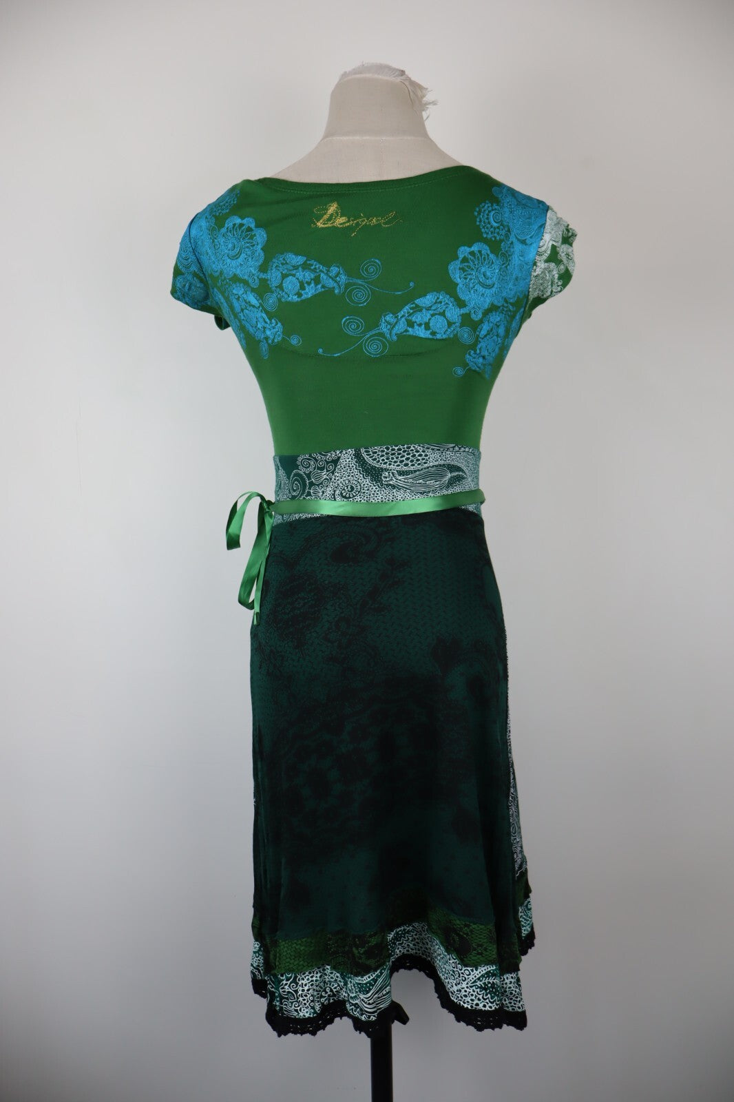 DESIGUAL VESTITO DONNA TG. XS WOMAN CASUAL VINTAGE DRESS ABITO