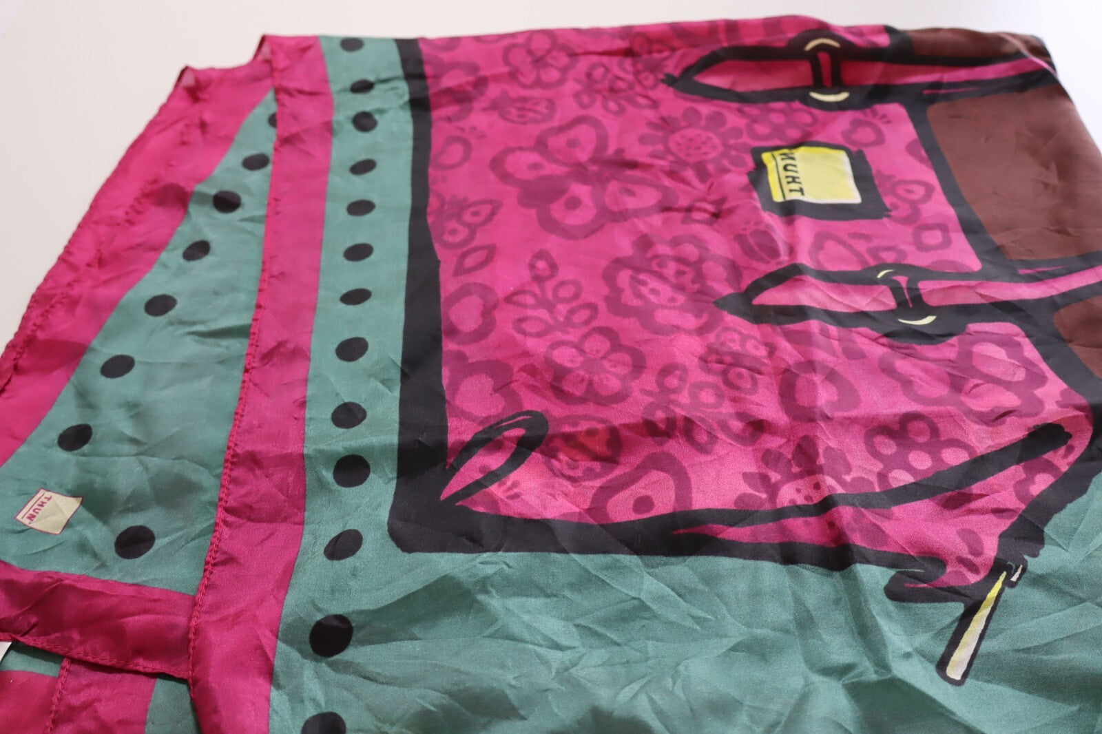 THUN FOULARD 100% SILK SETA SCARVES SCARF SQUARE MADE ITALY