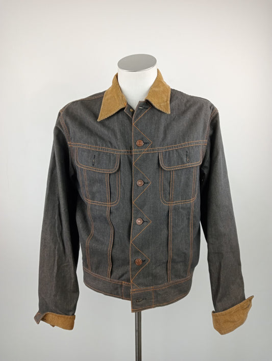 EVISU GIACCA GIUBBINO JEANS DENIM UOMO Tg L MAN CASUAL VINTAGE JACKET
