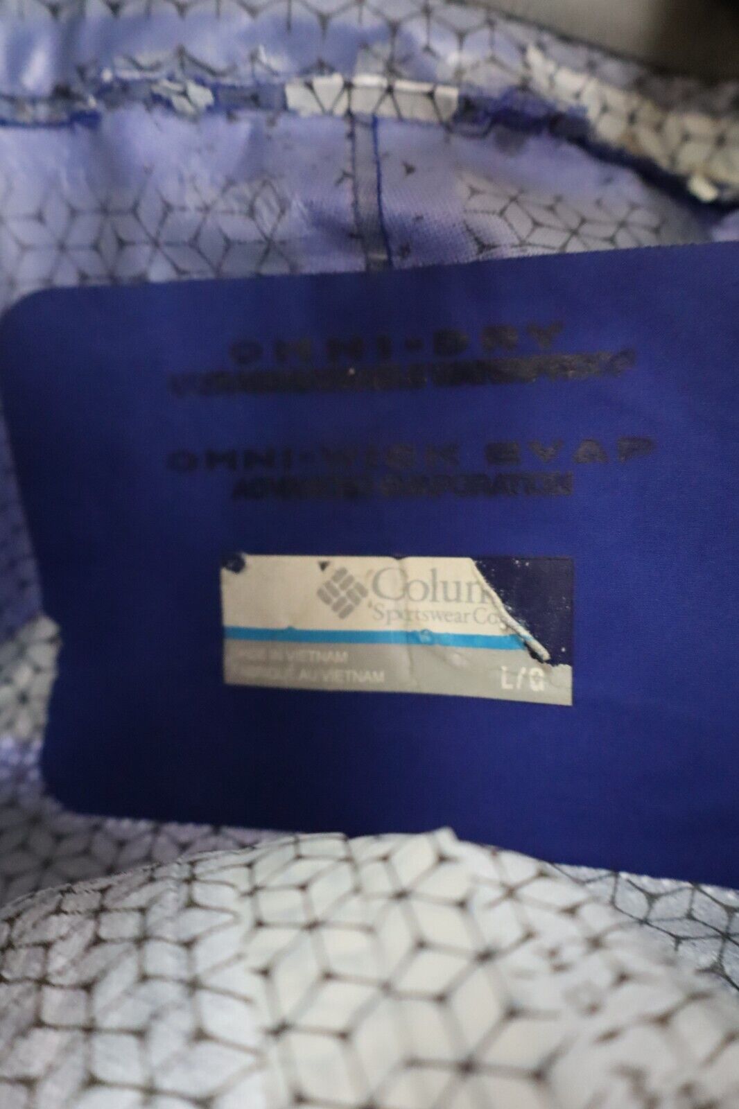 COLUMBIA GIUBBINO TECNICO IMPERMEABILE UOMO Tg L MAN CASUAL VINTAGE JACKET