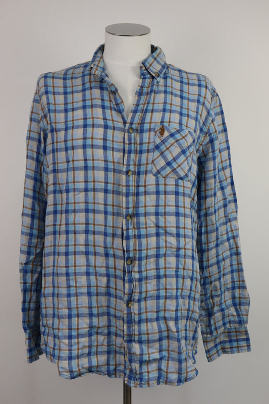 MARLBORO CLASSICS CAMICIA UOMO TG. XL MAN CASUAL VINTAGE SHIRT LINO