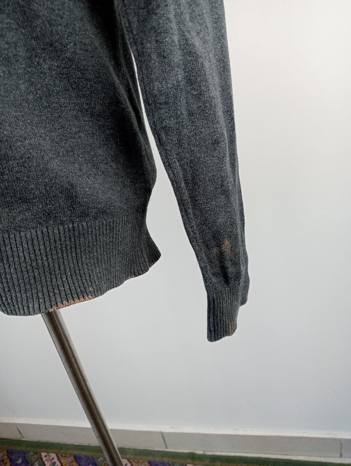 TOMMY HILFIGER MAGLIONE COTONE CASHMERE VINTAGE UOMO Tg S MAN SWEATER MADE ITALY