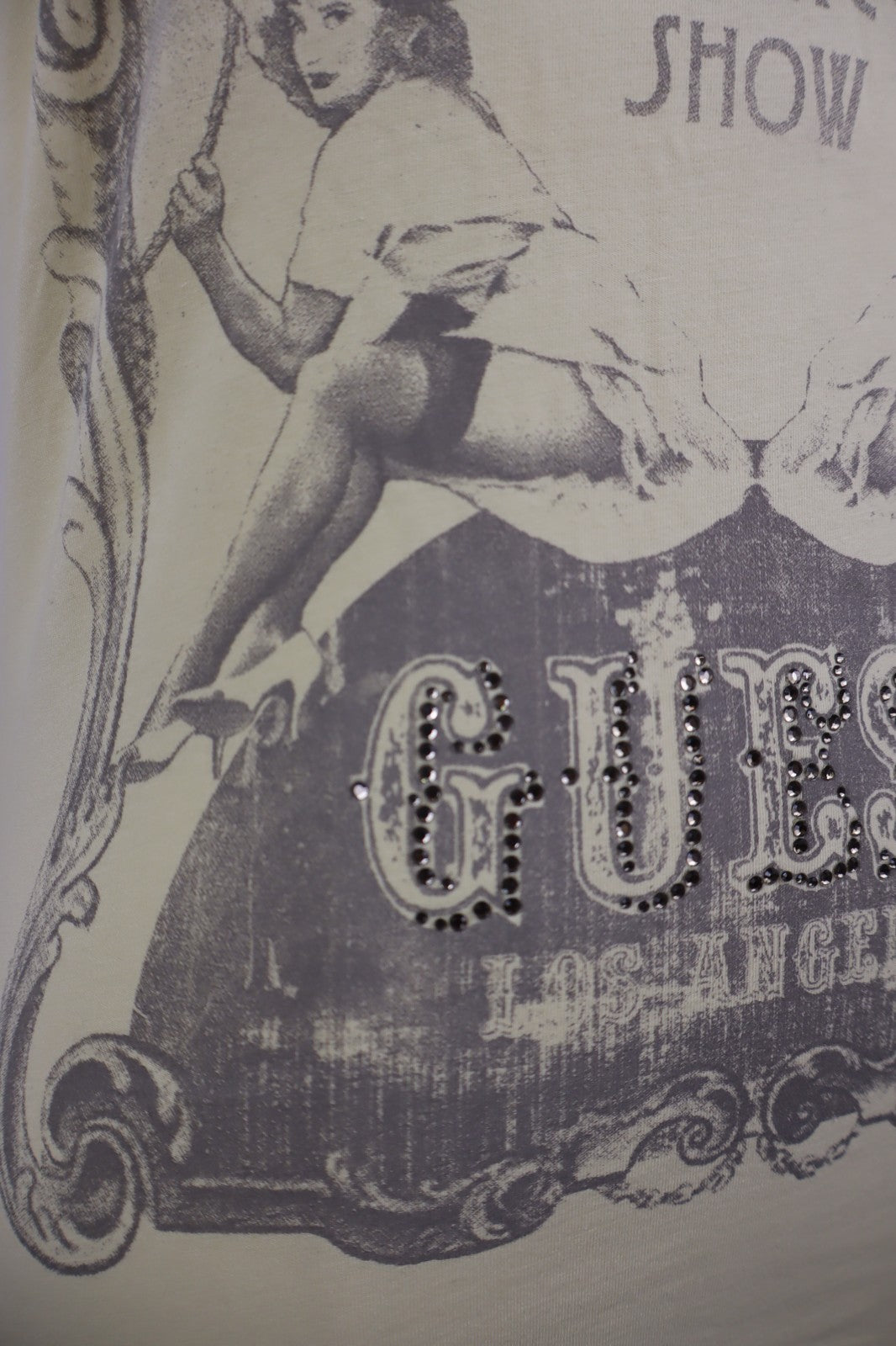 GUESS LOS ANGELES MAGLIA DONNA TG. L WOMAN CASUAL VINTAGE T-SHIRT TOP COTONE