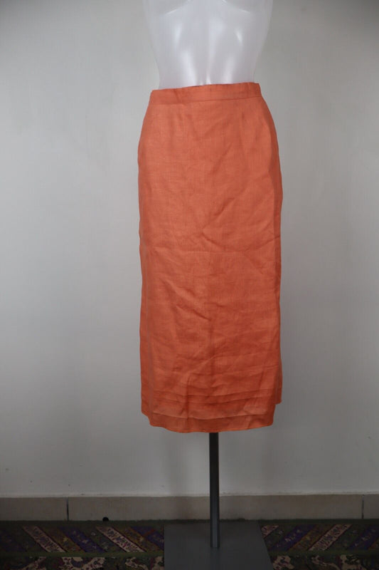 LUISA SPAGNOLI GONNA DONNA LINO WOMAN SKIRT Tg. 48 CASUAL VINTAGE