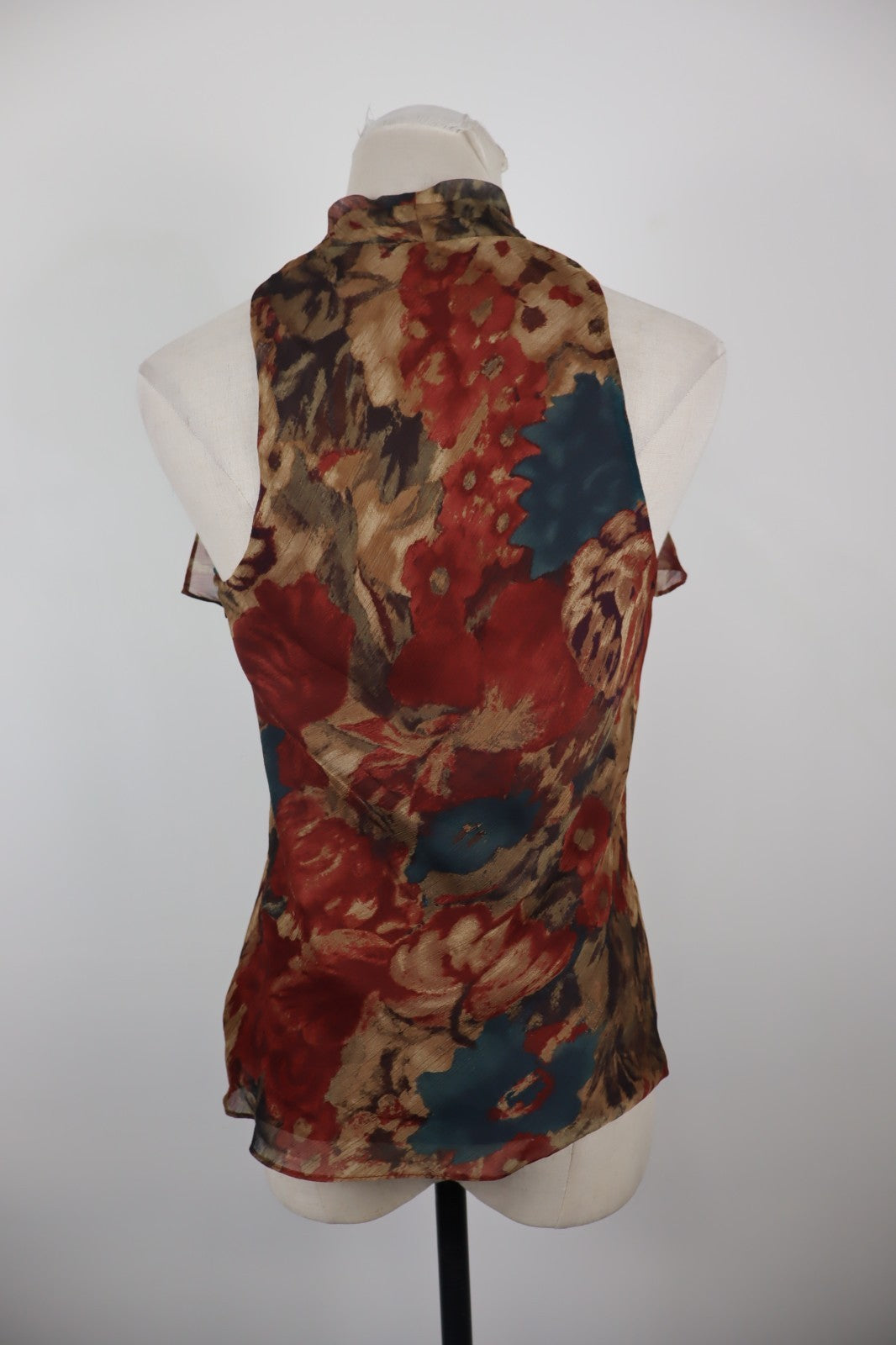 RALPH LAUREN MAGLIA SMANICATA DONNA TG. 2 WOMAN CASUAL T-SHIRT VINTAGE FLOREALE