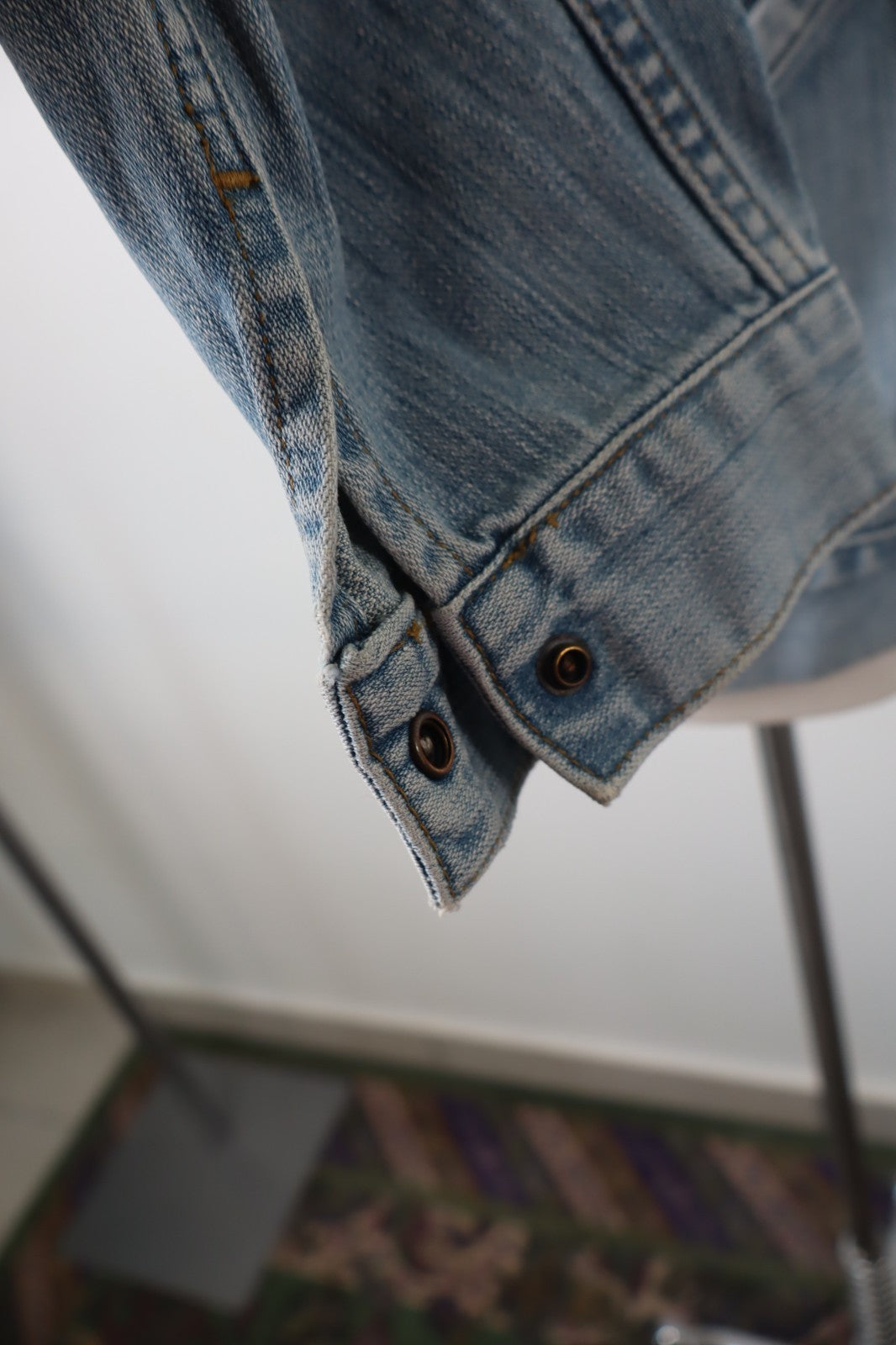 WRANGLER GIUBBINO JEANS DENIM GIACCA UOMO TG L MAN CASUAL JACKET VINTAGE COTONE