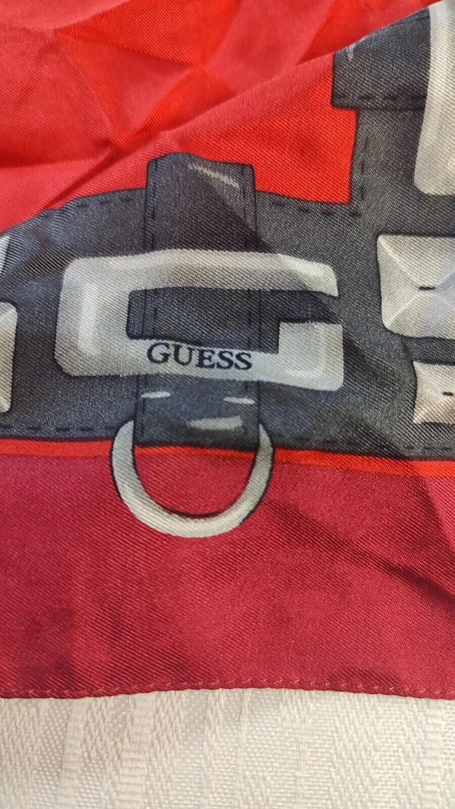 GUESS FOULARD 100% SILK SETA SCARVES SCARF SQUARE MADE IN ITALY