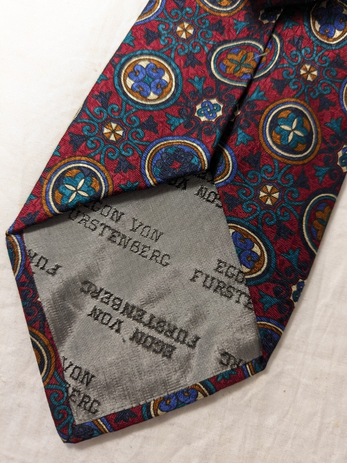 EGON VON FURSTENBERG 100%  SILK TIE SETA CRAVATTA NECKTIE MADE IN ITALY