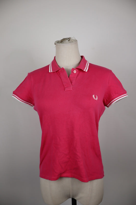 FRED PERRY  POLO MAGLIA DONNA COTONE TG S WOMAN SHIRT CASUAL VINTAGE COTONE LOGO