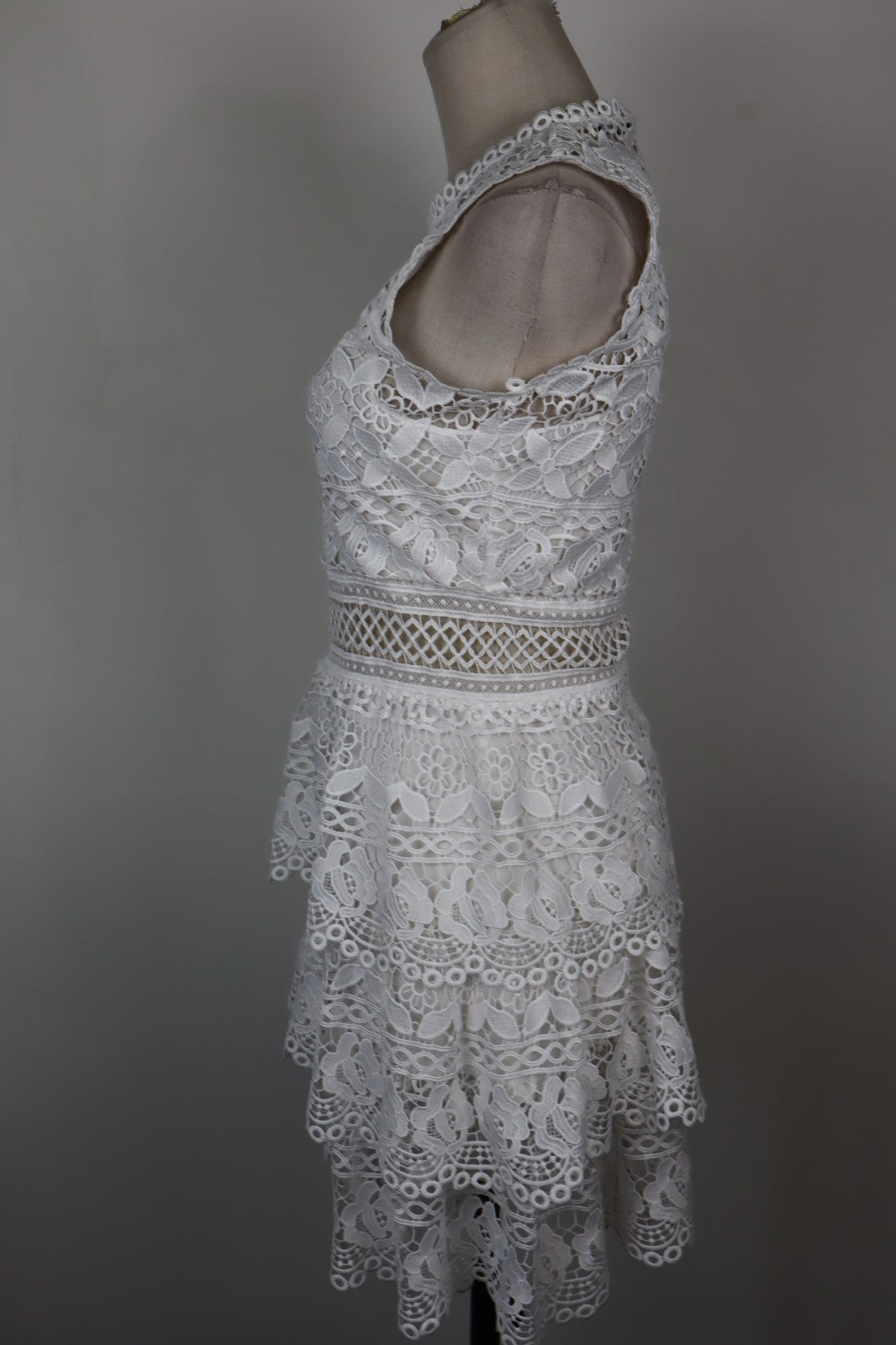 GUESS VESTITO DONNA TG. S WOMAN CASUAL VINTAGE DRESS ABITO IN PIZZO CERNIERA