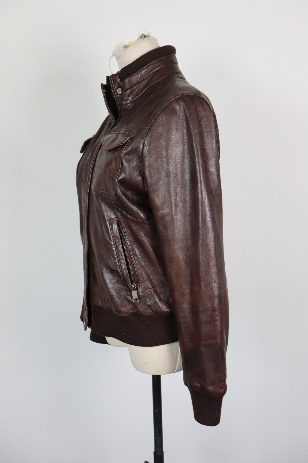 CONBIPEL GIUBBINO GIACCA PELLE DONNA 44 LEATHER WOMAN JACKET CASUAL VINTAGE
