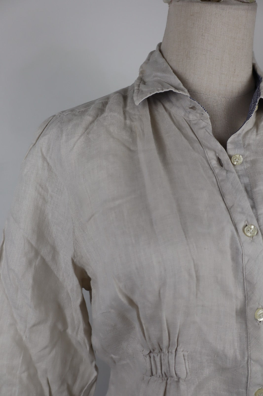 BROOKSFIELD CAMICIA  DONNA TG. 44 WOMAN SHIRT CASUAL VINTAGE LINO MANICHE 3/4