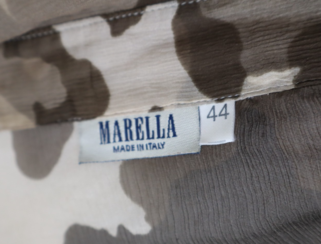 MARELLA CAMICIA  DONNA TG. 44 WOMAN SHIRT CASUAL VINTAGE SETA CAMOUFLAGE SILK