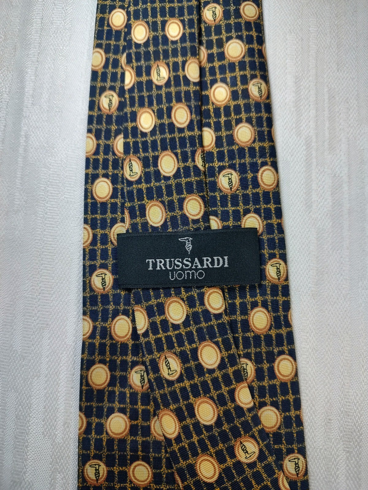 TRUSSARDI 100% SILK TIE SETA CRAVATTA NECKTIE MADE IN ITALY CLASSIC