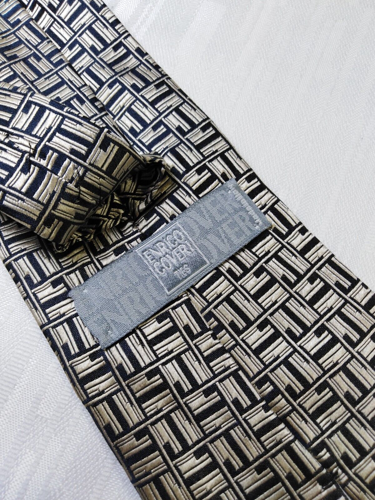 ENRICO COVERI 100% SETA SILK TIE CRAVATTA NECKTIE ITALY VINTAGE CLASSIC UOMO