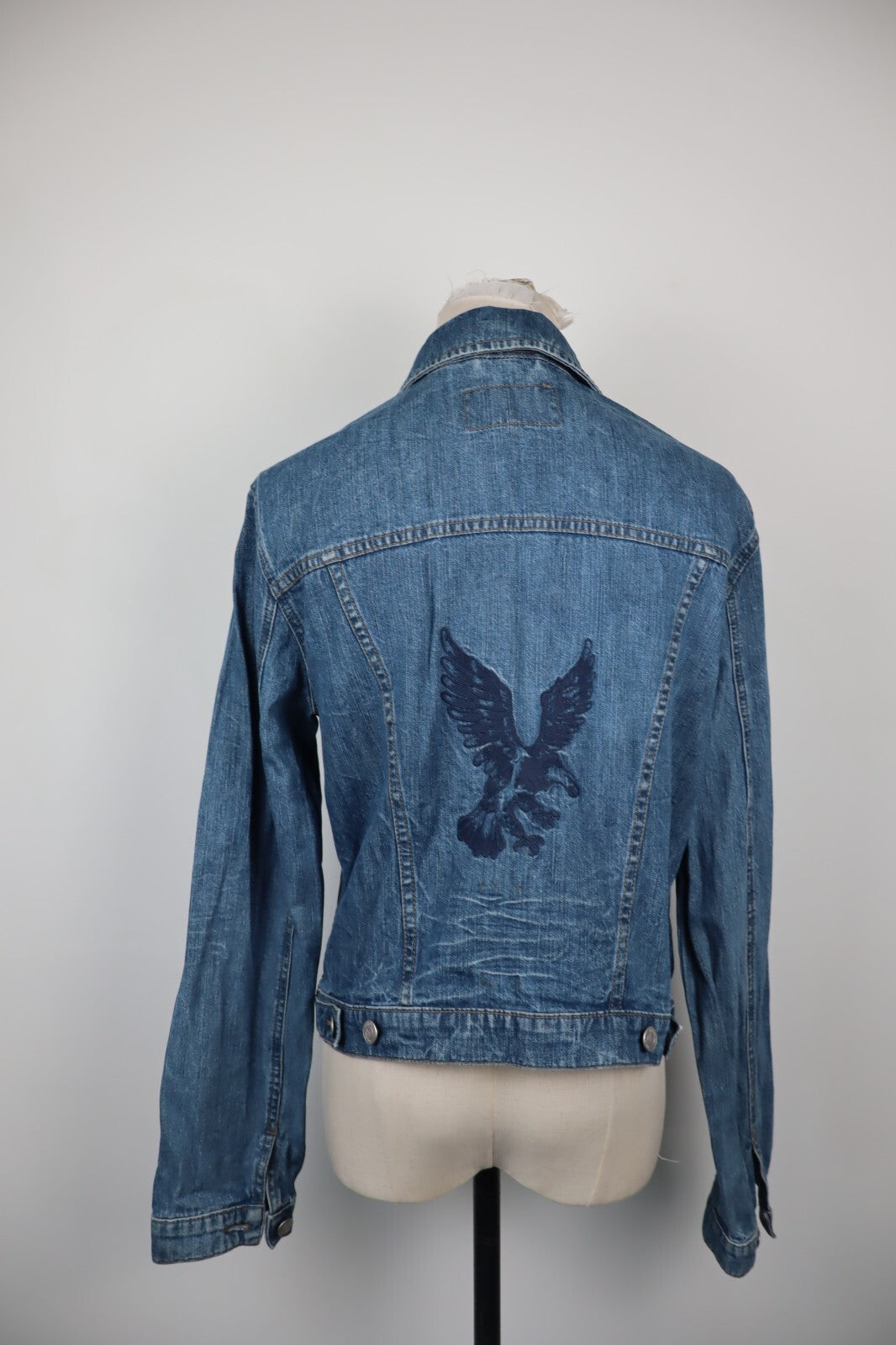 AJ ARMANI JEANS GIUBBINO DENIM DONNA 46 WOMAN CASUAL VINTAGE JACKET INDIGO N002