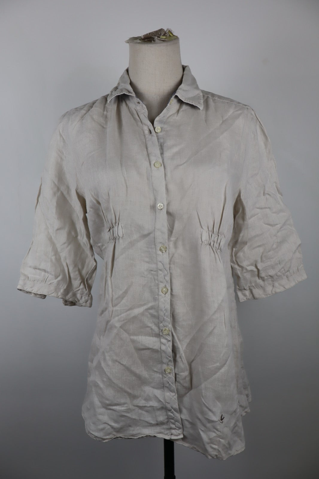 BROOKSFIELD CAMICIA  DONNA TG. 44 WOMAN SHIRT CASUAL VINTAGE LINO MANICHE 3/4