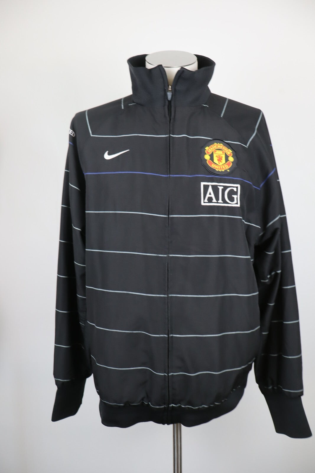 NIKE MANCHESTER FELPA ZIP GIACCA CALCIO SPORT UOMO XL MAN JACKET SOCCER VINTAGE