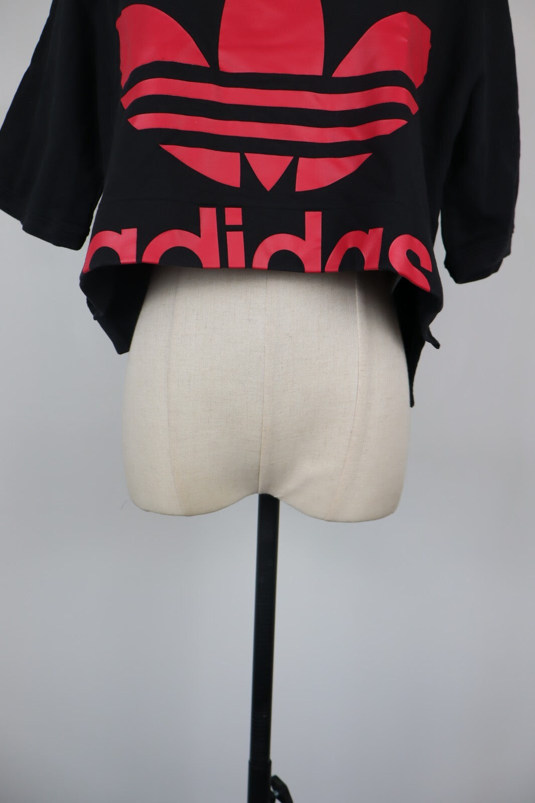ADIDAS MAGLIA DONNA TG. 38 WOMAN CASUAL VINTAGE CROP TOP T-SHIRT COTONE
