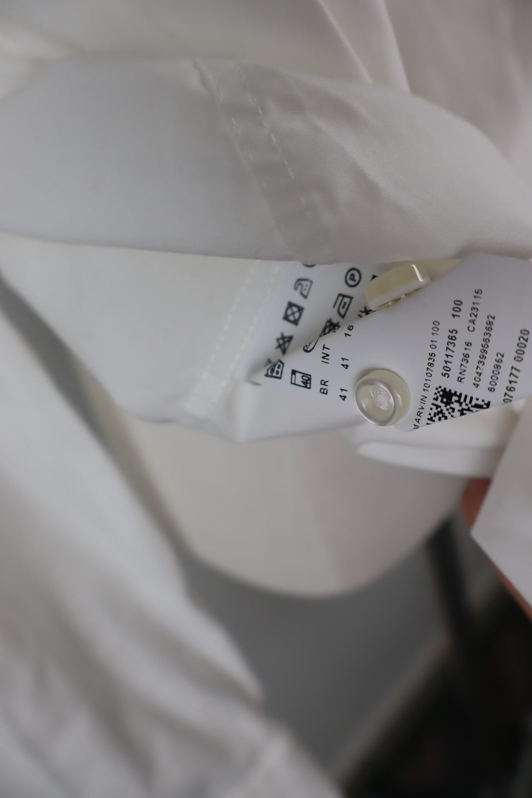 HUGO BOSS CAMICIA UOMO TG. 41 / 16 MAN CASUAL VINTAGE SHIRT COTONE COTTON BIANCO