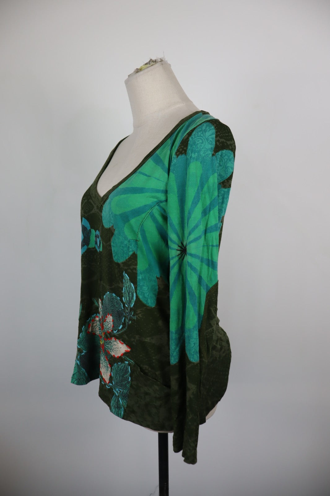 DESIGUAL MAGLIA DONNA TG. L WOMAN CASUAL VINTAGE T-SHIRT VISCOSA