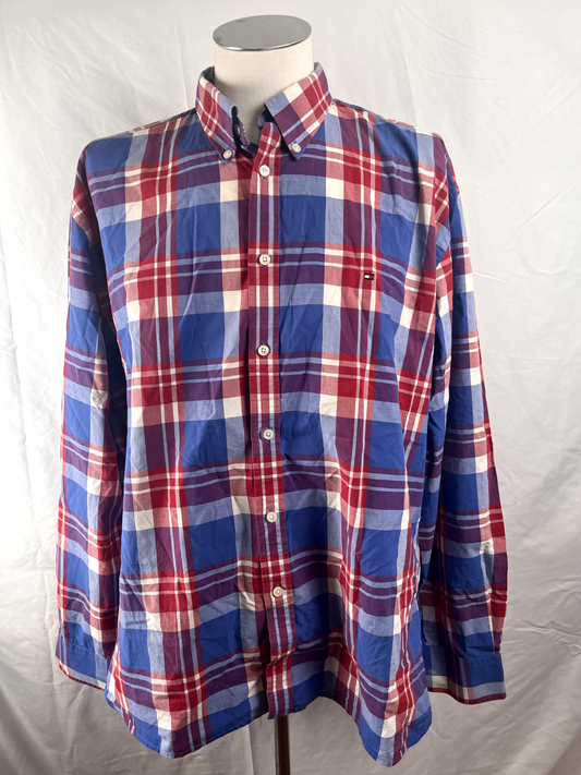TOMMY HILFIGER CAMICIA COTONE SHIRT UOMO Tg. 2XL MAN VINTAGE CASUAL COTTON