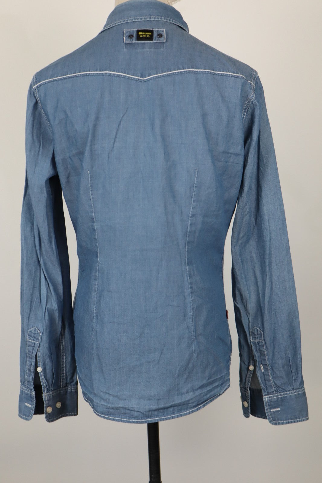 BLAUER CAMICIA DONNA TG. L WOMAN SHIRT CASUAL VINTAGE COTONE DENIM