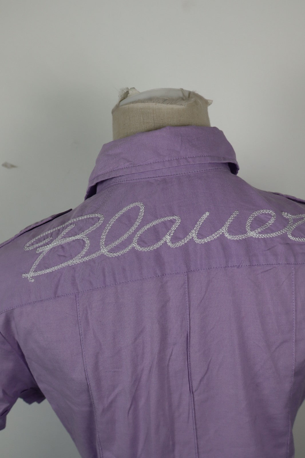 BLAUER CAMICIA DONNA TG. L WOMAN SHIRT CASUAL VINTAGE COTONE PURPLE COTTON